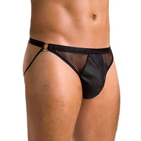 Мужские открытые слипы Passion 034 OPEN LUKE XXL/XXXL Black, экокожа SO7575 фото