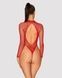 Сітчастий бодістокінг із довгим рукавом Obsessive B126 teddy red S/M/L, червоний SO7211 фото 2