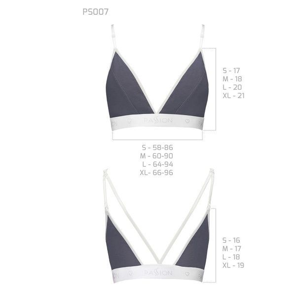 Спортивный топ с двойными бретелями Passion PS007 TOP XL, dark grey SO4266 фото