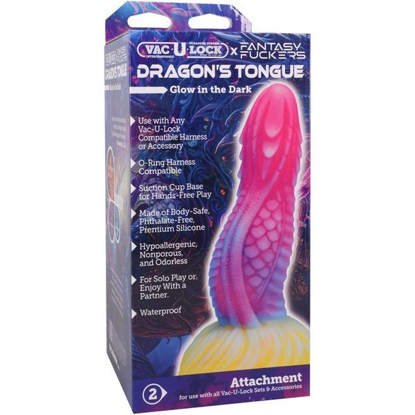 Фентезійний фалоімітатор Doc Johnson Vac-U-Lock x Fantasy Fuckers Dragon's Tongue SX4419 фото