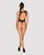 Ажурный бодистокинг с эффектом шнуровки Obsessive B129 teddy black S/M/L, черный, с доступом SO7213 фото 4