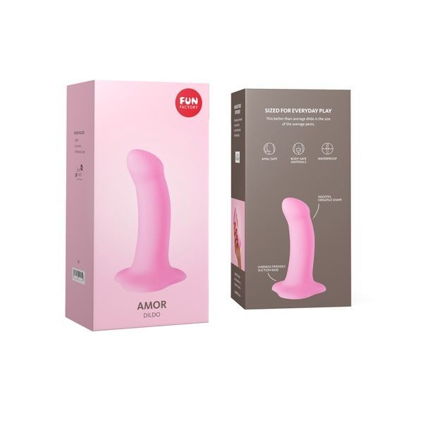 Фаллоимитатор Fun Factory AMOR, розовый, длина 14,6 см, диаметр 3,7 см, изогнутый SX0984 фото