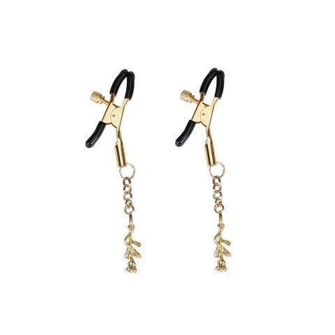Затискачі для сосків Liebe Seele Rose Pendant Nipple Clamps Gold SX1689 фото