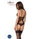 Корсет із пажами, трусики з ажурним декором та відкритим кроком Passion URSULA CORSET S/M, black SO5836 фото 2