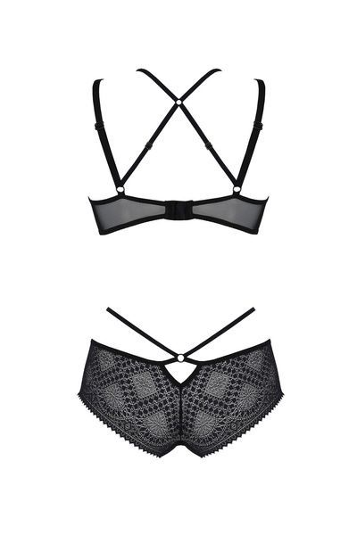 Комплект Passion DROSERA BIKINI black, S/M, бюстгальтер и трусики-кюлоты SX0468 фото