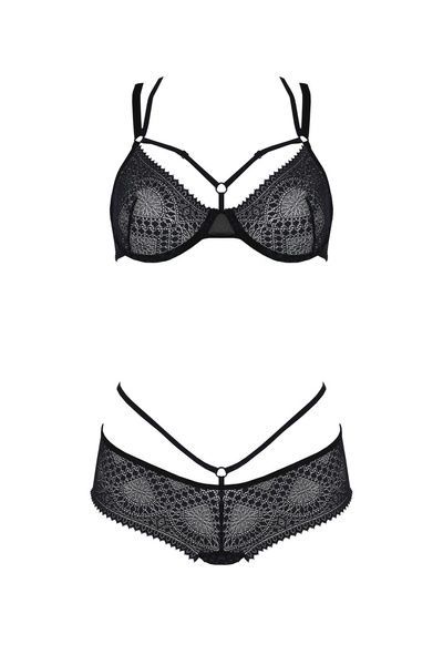 Комплект Passion DROSERA BIKINI black, S/M, бюстгальтер и трусики-кюлоты SX0468 фото