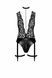 Боди Noir Handmade F297 Libido, XXL, черное, кружево, низ под латекс, открытый доступ, гартеры SX0223 фото 4