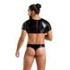 Комплект мужского белья под латекс Passion 057 SET PETER L/XL Black, кроп-топ, стринги SO7633 фото 4