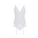 Корсет із пажами, трусики з ажурним декором та відкритим кроком Passion URSULA CORSET L/XL, white SO5838 фото 3