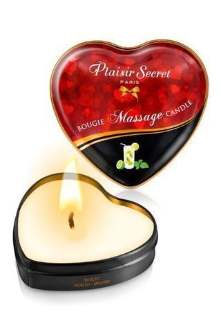Распродажа!!! Массажная свеча-сердечко Plaisirs Secrets Mojito (35 мл) (срок 07.2025) SO1869-R фото