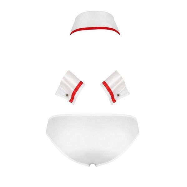 Комплект эротического мужского белья Passion 037 GREGORY XXL/XXXL White, трусы, воротник, манжеты SO7584 фото
