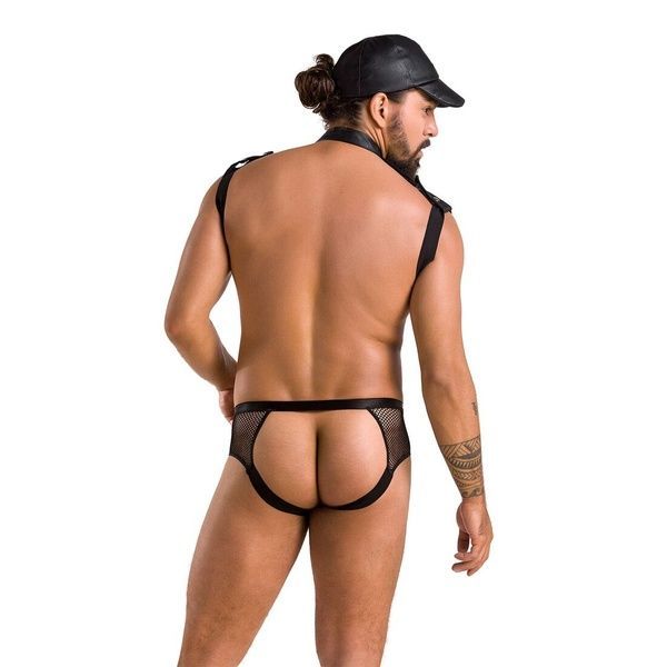Комплект эротического мужского белья Passion 038 SET JOHN L/XL Black, боди, кепка SO7585 фото