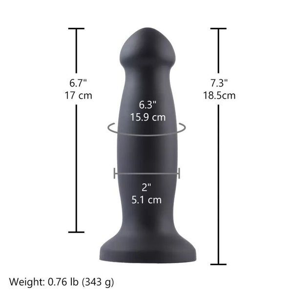 Силіконовий фалоімітатор для секс-машин Hismith 7.2" Black Silicone Anal Dildo, система KlicLok SX4007 фото