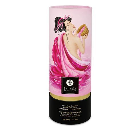 Пінлива сіль для ванни Shunga Dead Sea salt Oriental Crystals &mdash; Rose Petal (500 г), Мертвого моря SO6893 фото