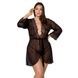 Пеньюар Passion AMBERLY PEIGNOIR 4XL/5XL, black, ажурные декольте и манжеты, широкие рукава SO7053 фото 1