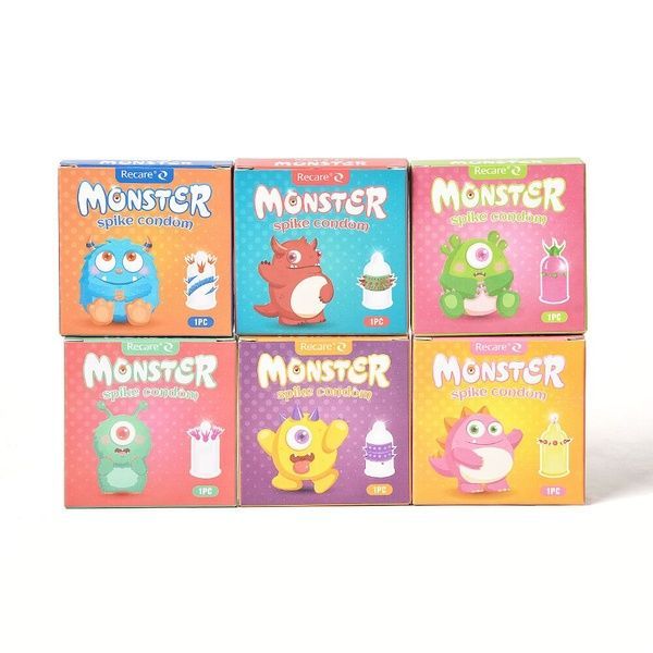 Насадка на член Recare Pink Monster Spike Condom (презерватив з кульками та вусиками) SX3340 фото