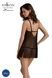 Пеньюар Passion DROSERA CHEMISE black, L/XL, кружевной лиф со стрепами, трусики в комплекте SX0473 фото 2