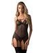 Корсет Obsessive Novenes corset & thong, XS/S, прозорий, відкрита спина, стрінги в комплекті SX0613 фото 1