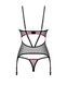 Корсет Obsessive Novenes corset & thong, XS/S, прозорий, відкрита спина, стрінги в комплекті SX0613 фото 5