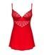 Пеньюар Obsessive Ingridia chemise & thong M/L, червоний, сорочка, стрінги SO9037 фото 3