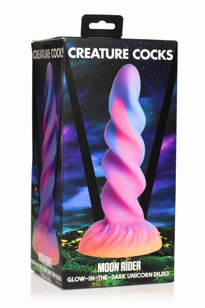 Фэнтезийный фаллоимитатор Creature Cocks Glow-in-the-Dark Unicorn Dildo SX2205 фото