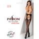 Сітчасті панчохи-стокінги Passion S018 One Size, Black, імітація пояса, сітка з вертикальними смужка PSS018B фото 7