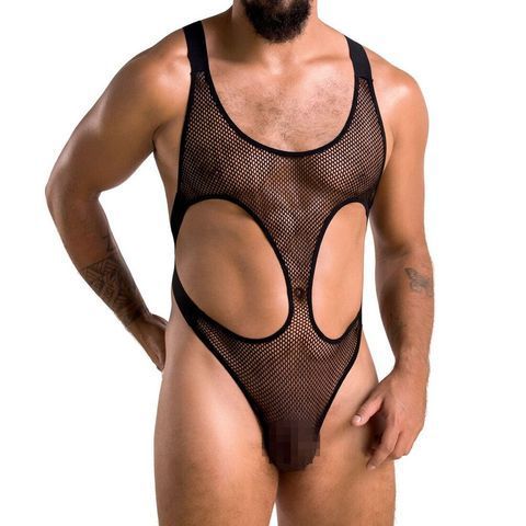 Мужское сетчатое боди Passion 040 LEON L/XL Black, сетка, резинки SO7591 фото