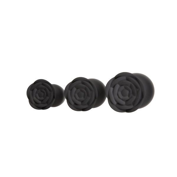 Набір силіконових анальних пробок BMS Roses Til&rsquo; Dawn Silicone Anal Plug Kit Starter Kit Black SX3150 фото