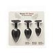 Набір силіконових анальних пробок BMS Roses Til&rsquo; Dawn Silicone Anal Plug Kit Starter Kit Black SX3150 фото 6