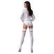 Панчохи Passion ST121 1/2 white на ажурній силіконовій резинці з квітковим орнаментом і вертикальним SO5791 фото 4