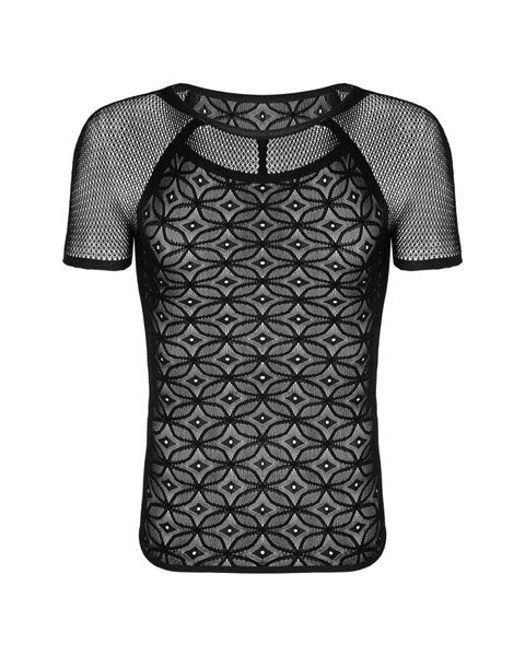 Мужская полупрозрачная футболка с орнаментом Obsessive T102 T-shirt S/M/L, черная SO7310 фото