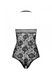Бодістокінг з імітацією корсетної шнурівки Passion BS094 One Size, white, квітковий візерунок, з дос SO8925 фото 4