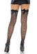 Чулки-сетка со швом сзади Leg Avenue Bow back seam thigh highs One size Black, атласный бант SO8600 фото 3