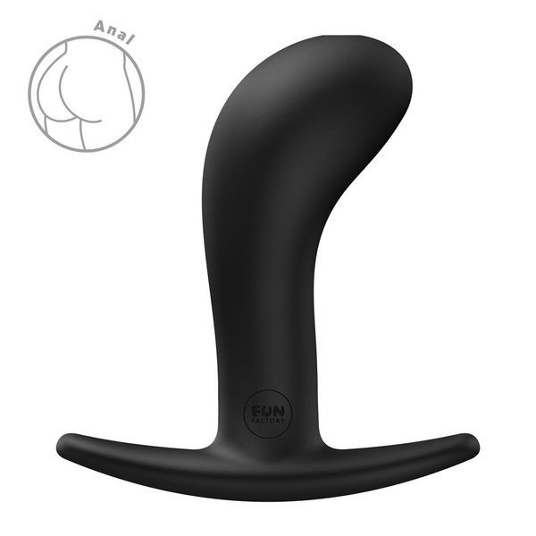 Анальна пробка Fun Factory BOOTIE L Black, діаметр 3,8 см, тонкий обмежувач SX3666 фото