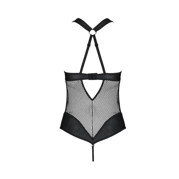 Сітчастий боді з халтером Passion Amanda Body L/XL, black SO5315 фото
