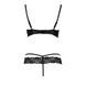 Комплект білизни Passion Exclusive NORTH SET S/M, black, ліф и трусики з елементами під латекс PS24008 фото 6